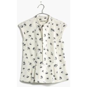 NWT Madewell Palm Tree Print Puplum top size 2